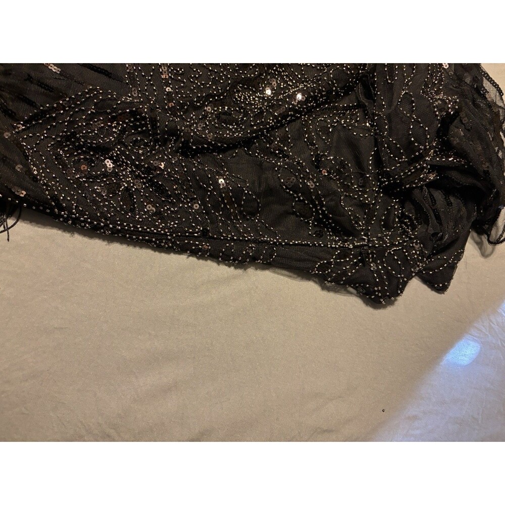 FunDaisy Women's Xl Black Sequin Fringe Flapper Dress - Picture 7 of 8